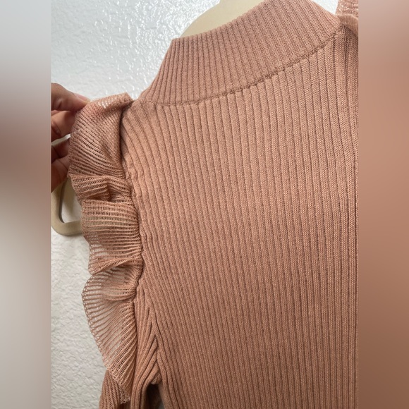 Self Portrait Ribbed cold shoulder sweater dress Sz med - Picture 13 of 16